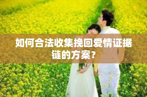 如何合法收集挽回爱情证据链的方案？
